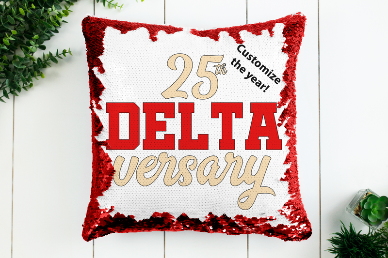 DELTAversary Sequin Pillow