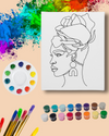 Paint Party Kit - Black Woman Flower Headwrap