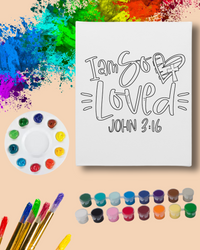 Paint Party Kit - I am So Loved (John 3:16)