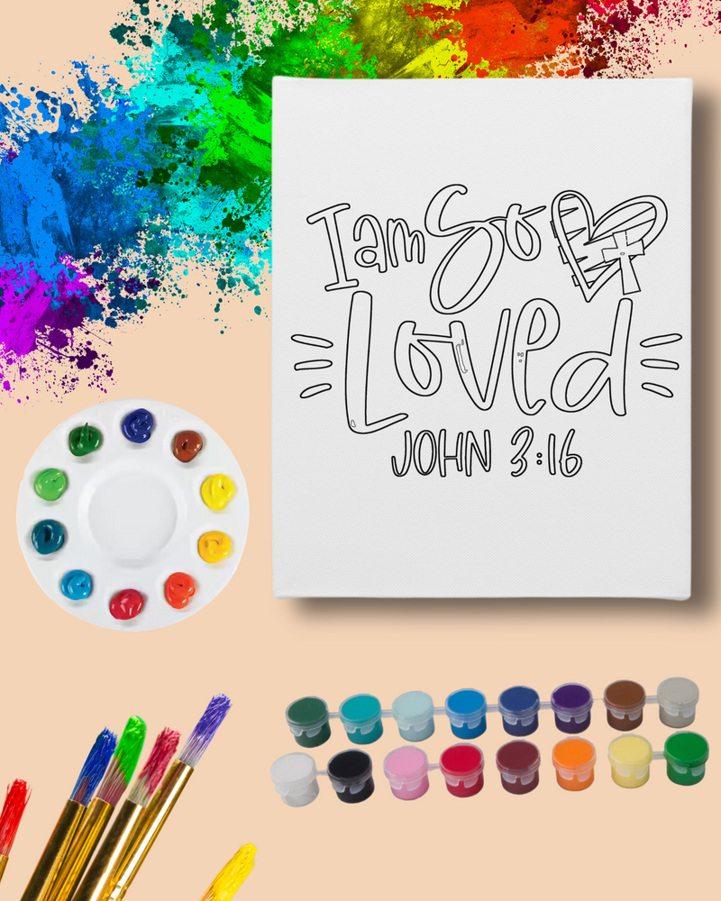 Paint Party Kit - I am So Loved (John 3:16)