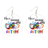 I Love Someone With Autism Wooden Earrings