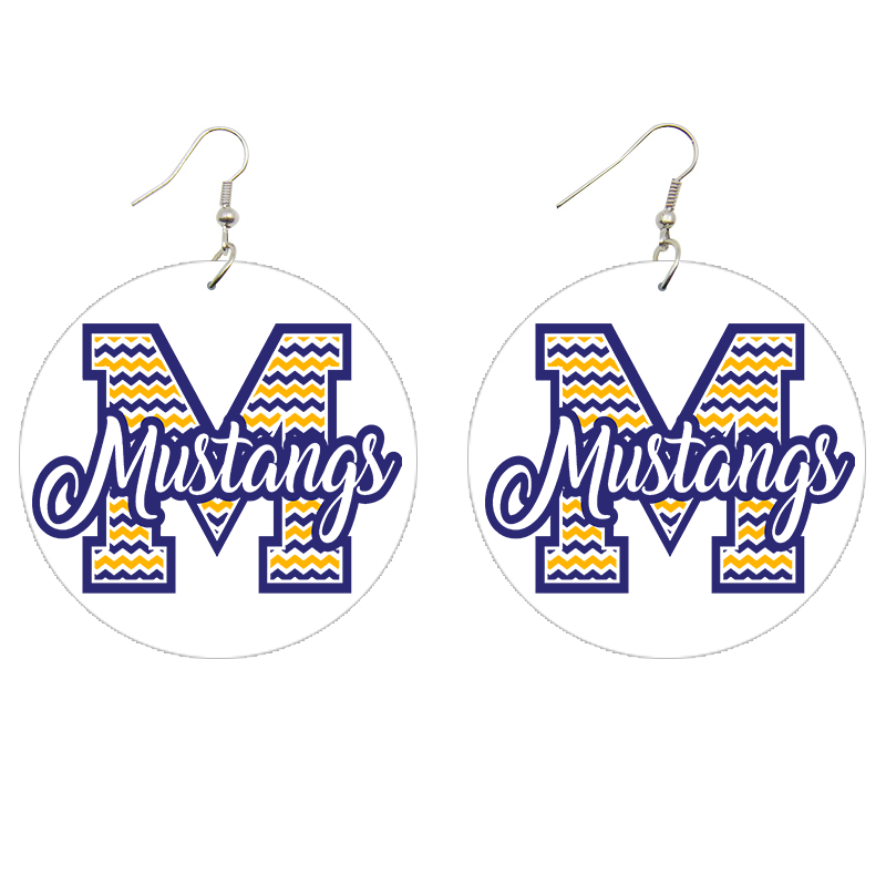 Mustangs Wooden Earrings