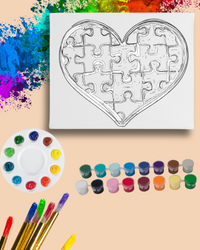 Paint Party Kit - Puzzle Heart