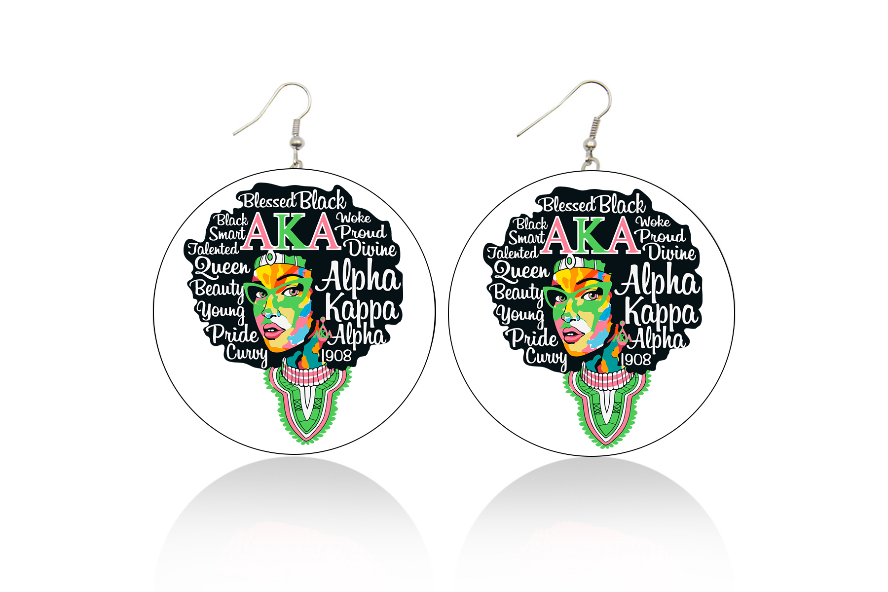 AKA Wooden Earrings (White)