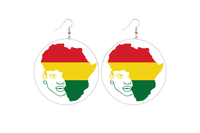 African Beauty Queen (White) Wooden Earrings