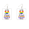 All For Love Rectangle Wooden Earrings