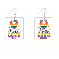 All For Love Rectangle Wooden Earrings