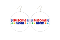 Ausome Mom Wooden Earrings (Adults - 6cm)