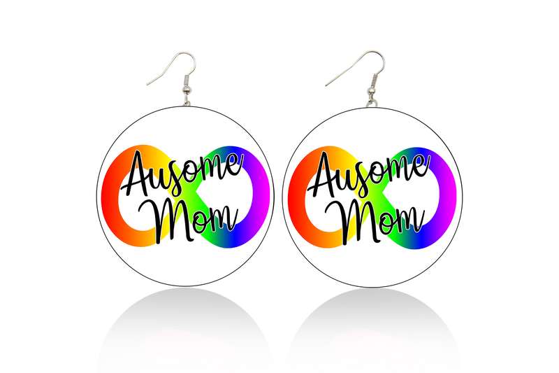 Ausome Mom Infinity Wooden Earrings (Adults - 6cm)