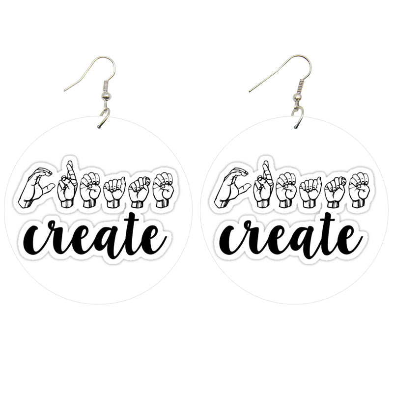 Create ASL Wooden Earrings