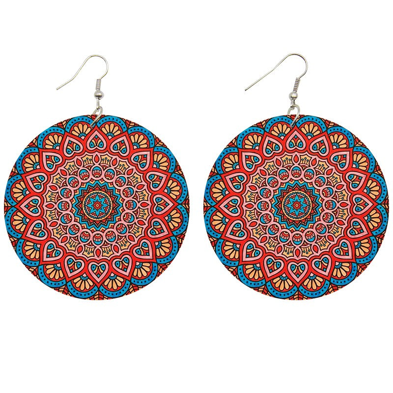 Kaleidoscope Wooden Earrings - Shades of My Melanin LLC