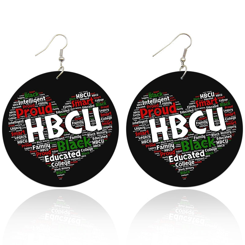 HBCU Educated Wooden Earrings - Shades of My Melanin LLC