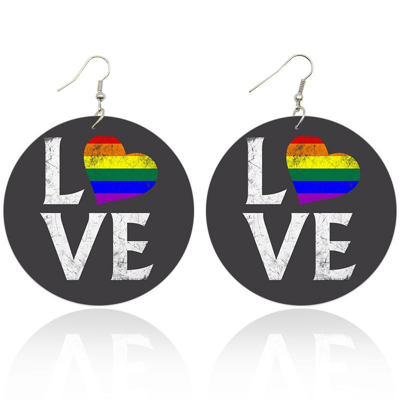 Pride Love Wooden Earrings