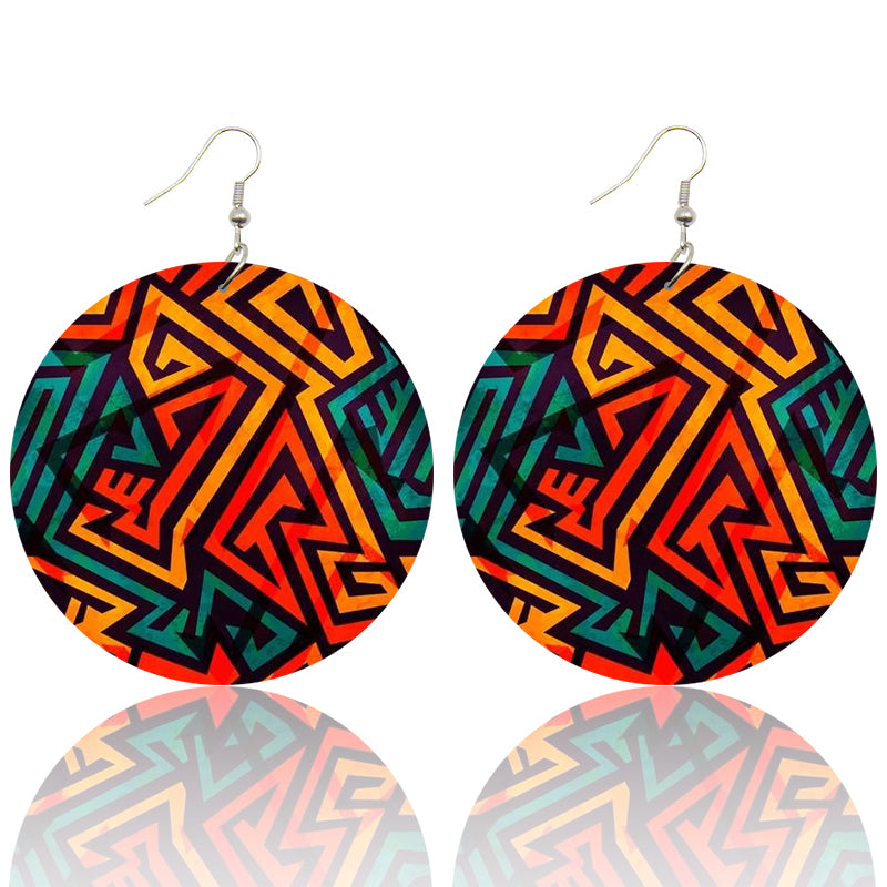 Mural Wooden Earrings - Shades of My Melanin LLC