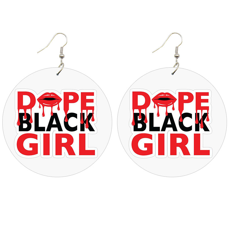 Dope Black Girl Wooden Earrings - Shades of My Melanin LLC