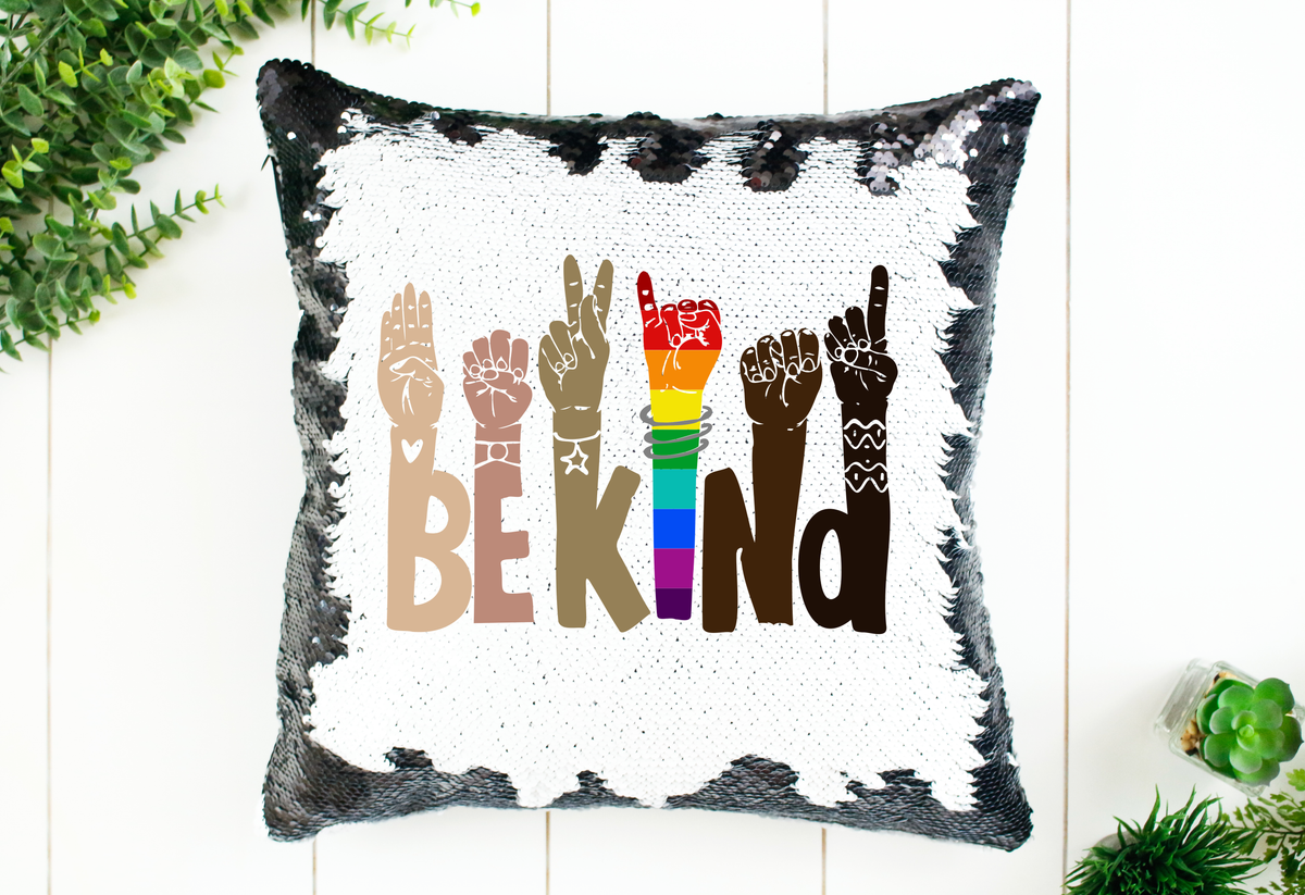 Be Kind Sequin Pillow