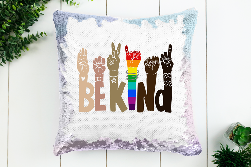 Be Kind Sequin Pillow