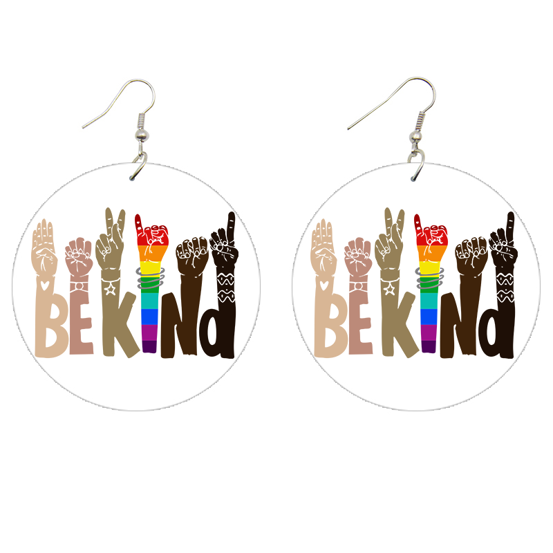 Be Kind Wooden Earrings