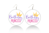 Birthday Princess Wooden Earrings (Kids/Tween - 5cm)