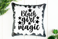 Black Girl Magic Sequin Pillow