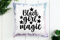 Black Girl Magic Sequin Pillow