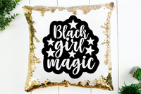 Black Girl Magic Sequin Pillow