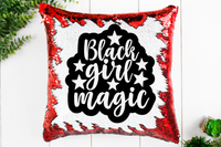 Black Girl Magic Sequin Pillow