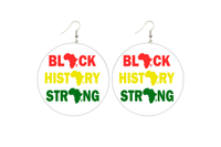 Black History Strong Wooden Earrings