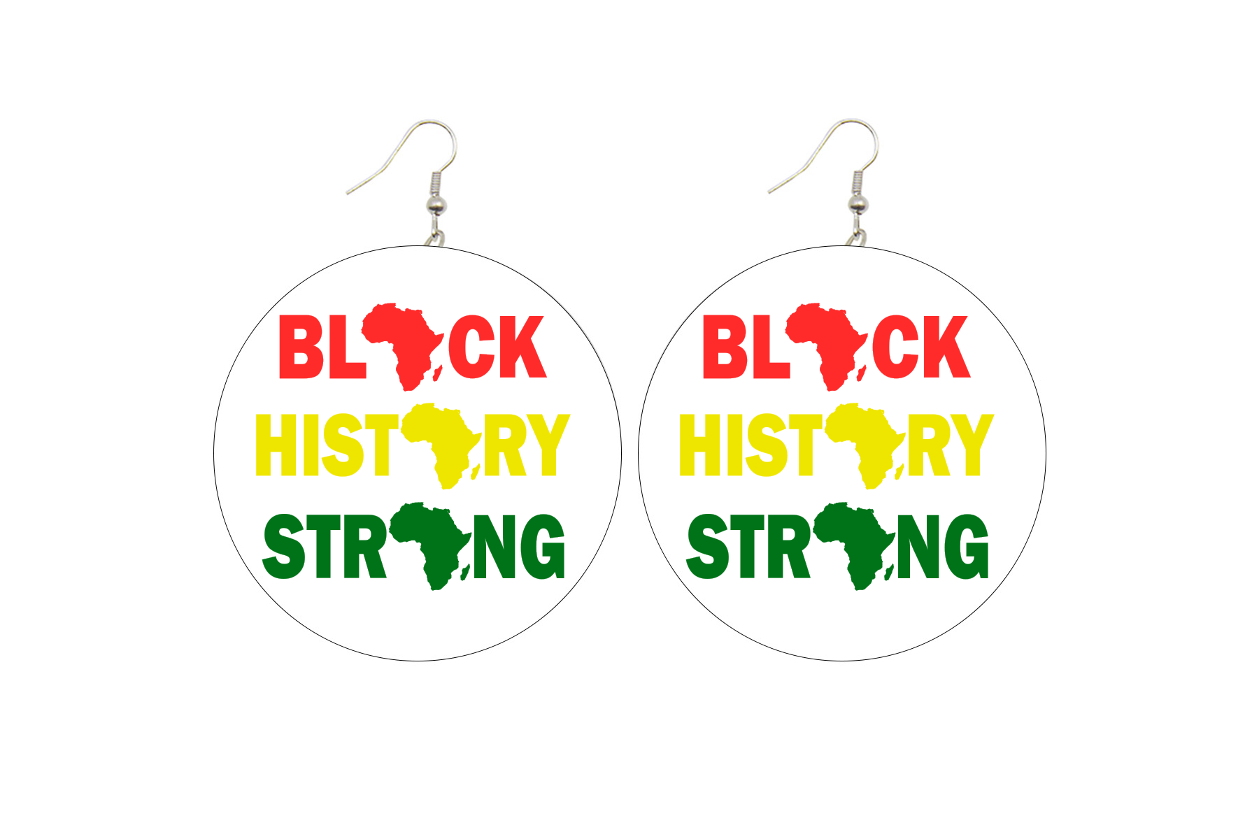 Black History Strong Wooden Earrings