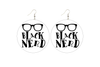 Black Nerd Earrings (Kids/Tween - 5cm)