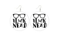 Black Nerd Earrings (Kids/Tween - 5cm)