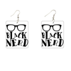 Black Nerd Wooden Earrings