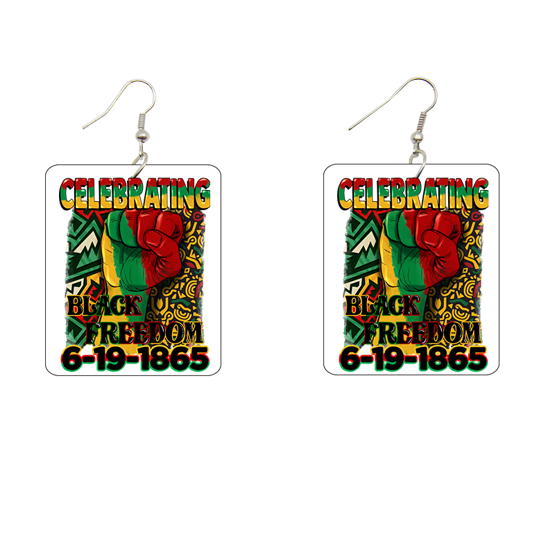 Celebrating Black Freedom Wooden Earrings