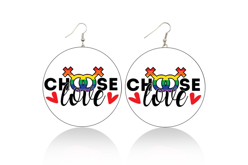 Choose Love Wooden Earrings