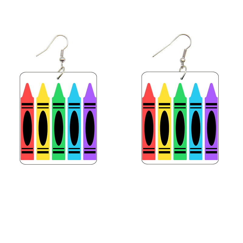 Crayons Wooden Earrings