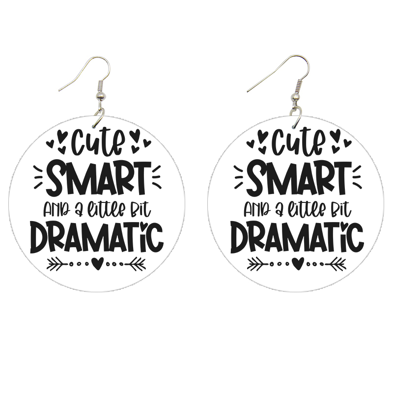 Cute, Smart, Dramatic Wooden Earrings (Kids/Tween - 5cm)