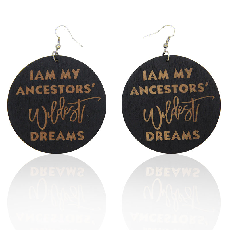 My Ancestors' Wildest Dreams Wooden Earrings - Shades of My Melanin LLC