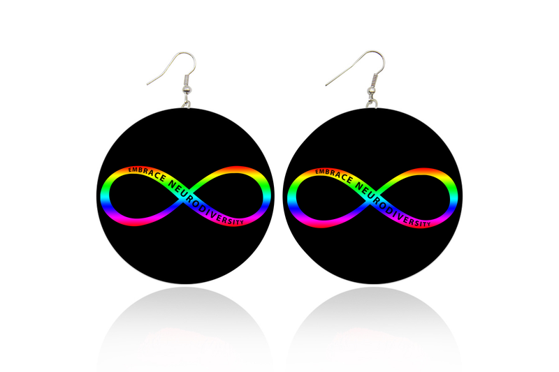 Embrace Neurodiversity Wooden Earrings (Adults - 6cm)