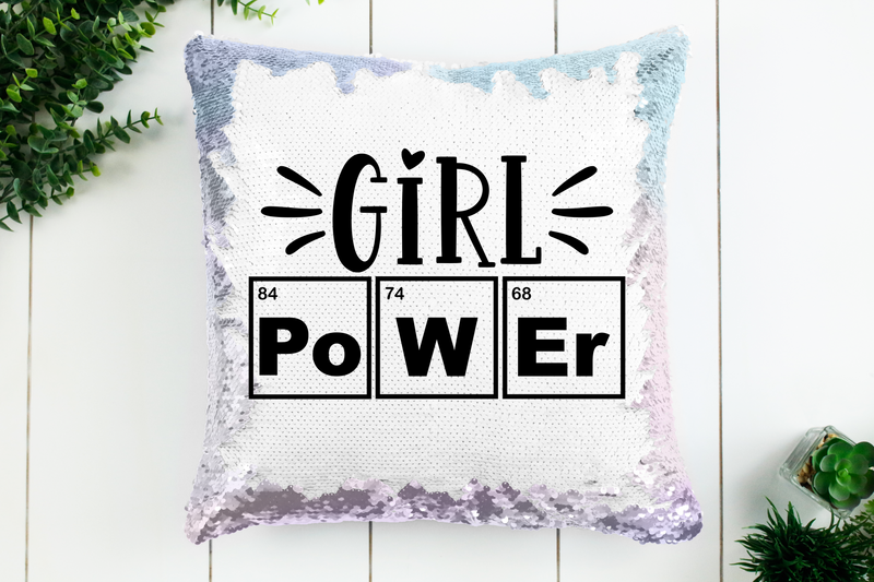 Girl Power Sequin Pillow