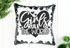 Girls Rule The World Sequin Pillow