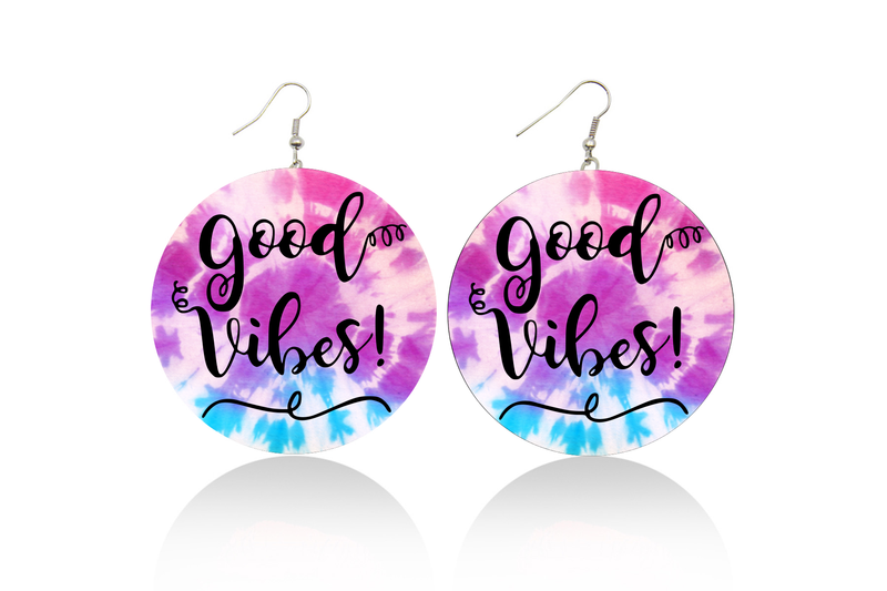 Good Vibes Wooden Earrings