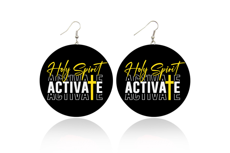 Holy Spirit Activate Wooden Earrings