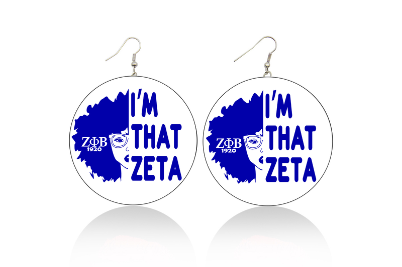 I Am That Zeta Wooden Earrings