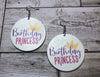 Birthday Princess Wooden Earrings (Kids/Tween - 5cm)