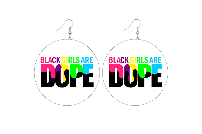 Black Girls Are Dope Wooden Earrings (Kids/Tween - 5cm)