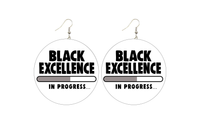 Black Excellence In Progress Wooden Earrings