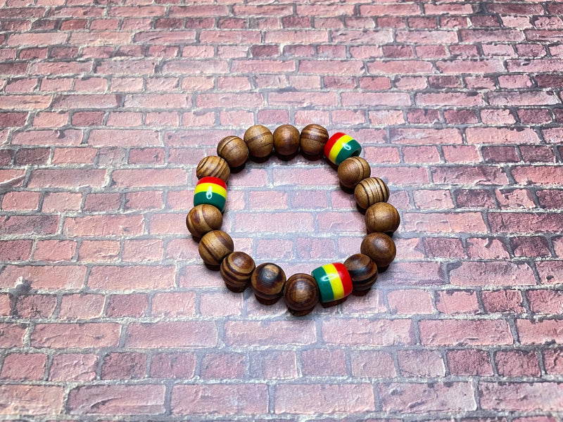 Afro Brown Beaded Men's Bracelet