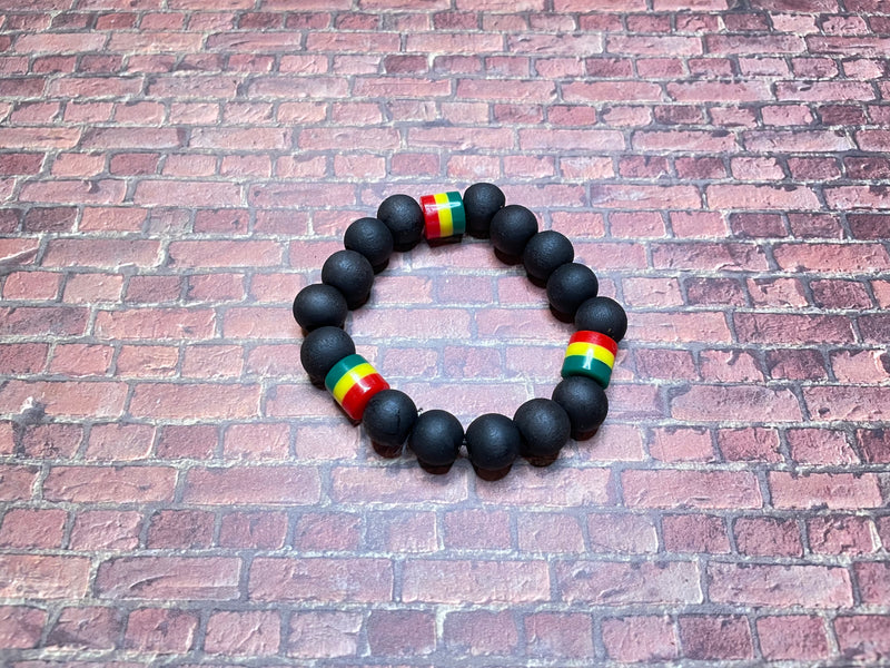 Afro Black Beaded Men's Bracelet