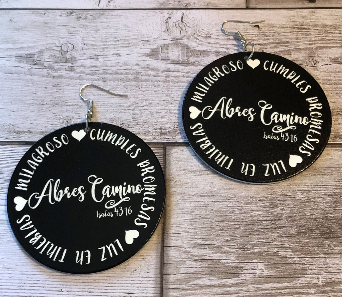 Abres Camino (Isaias 43:16) Wooden Earrings