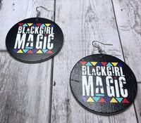 Colorful Black Girl Magic Wooden Earrings (Adults - 6cm)